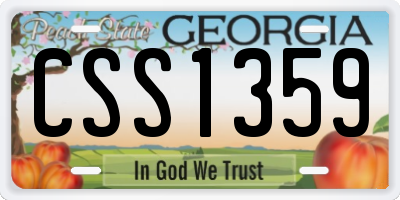 GA license plate CSS1359