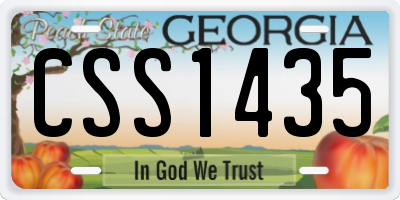 GA license plate CSS1435