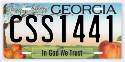 GA license plate CSS1441