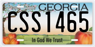 GA license plate CSS1465