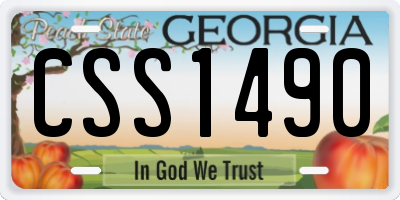 GA license plate CSS1490