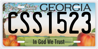GA license plate CSS1523