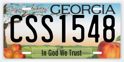 GA license plate CSS1548