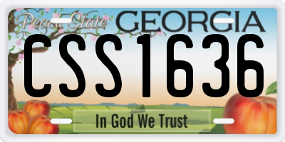 GA license plate CSS1636