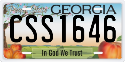 GA license plate CSS1646