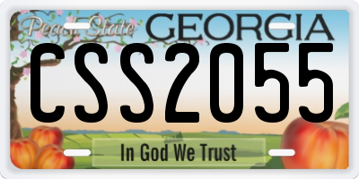 GA license plate CSS2055
