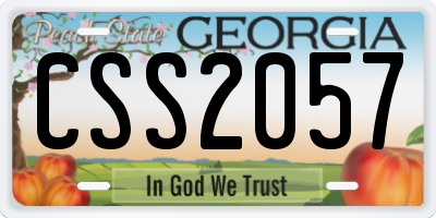 GA license plate CSS2057
