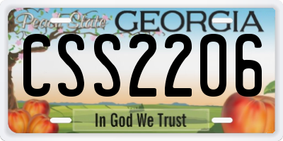 GA license plate CSS2206