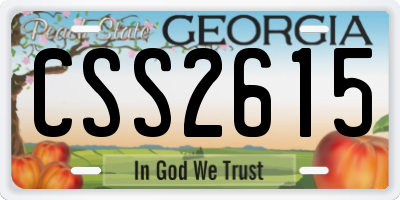 GA license plate CSS2615
