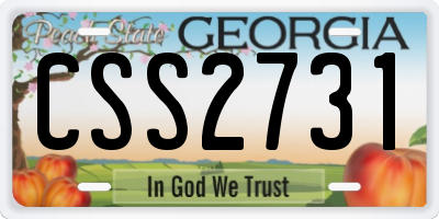 GA license plate CSS2731