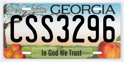 GA license plate CSS3296