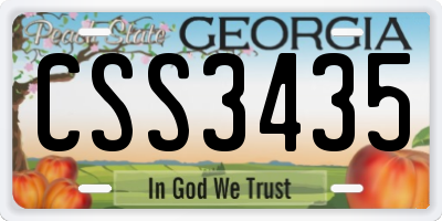 GA license plate CSS3435