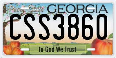 GA license plate CSS3860