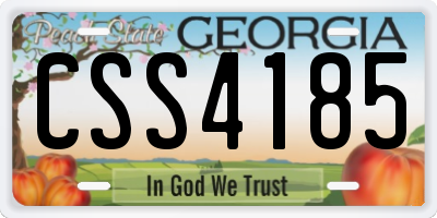 GA license plate CSS4185