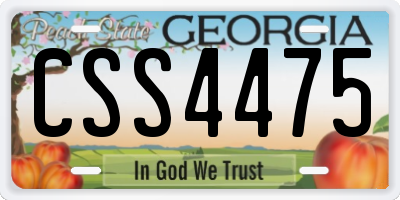 GA license plate CSS4475