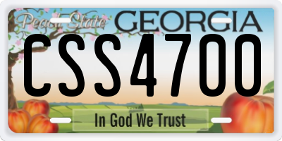 GA license plate CSS4700