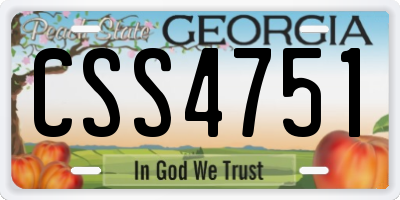 GA license plate CSS4751