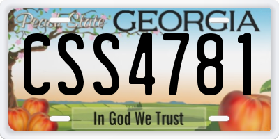 GA license plate CSS4781
