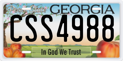 GA license plate CSS4988
