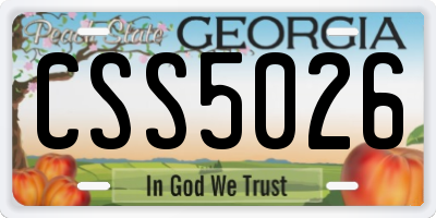 GA license plate CSS5026