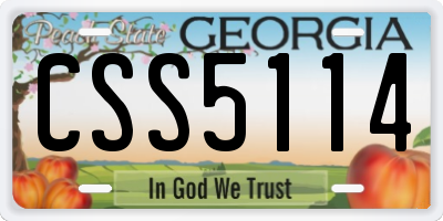 GA license plate CSS5114