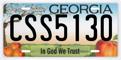 GA license plate CSS5130