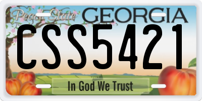 GA license plate CSS5421