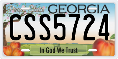 GA license plate CSS5724