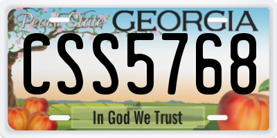 GA license plate CSS5768