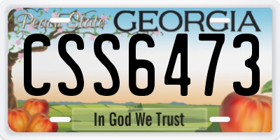 GA license plate CSS6473