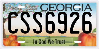 GA license plate CSS6926