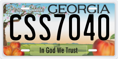 GA license plate CSS7040