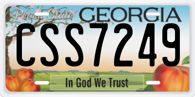 GA license plate CSS7249