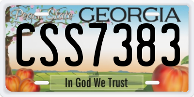 GA license plate CSS7383