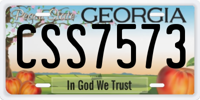 GA license plate CSS7573