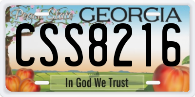GA license plate CSS8216