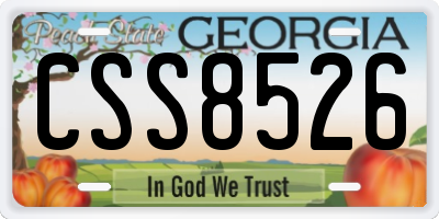 GA license plate CSS8526