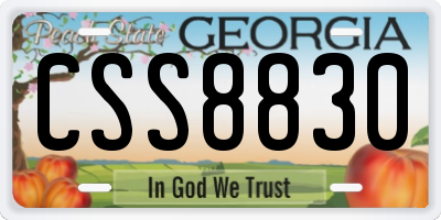 GA license plate CSS8830