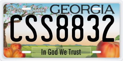 GA license plate CSS8832