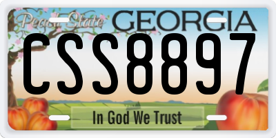 GA license plate CSS8897