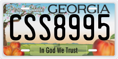 GA license plate CSS8995