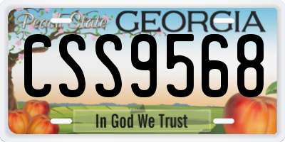 GA license plate CSS9568