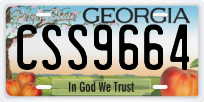GA license plate CSS9664