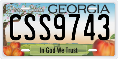 GA license plate CSS9743