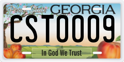GA license plate CST0009