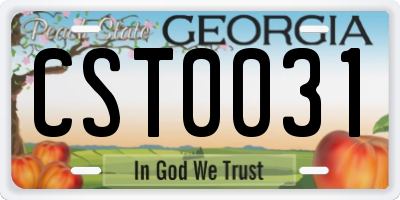 GA license plate CST0031