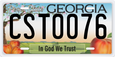 GA license plate CST0076