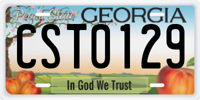 GA license plate CST0129