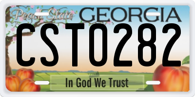 GA license plate CST0282