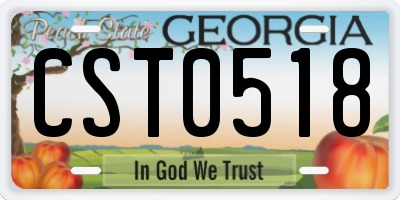 GA license plate CST0518